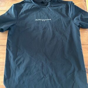 Black Short Sleeve Crewneck with White Script